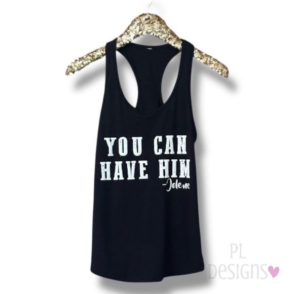 You Can Have Him Jolene Bella Canvas Flowy Racerback Tank Top Black - Picture 1 of 3